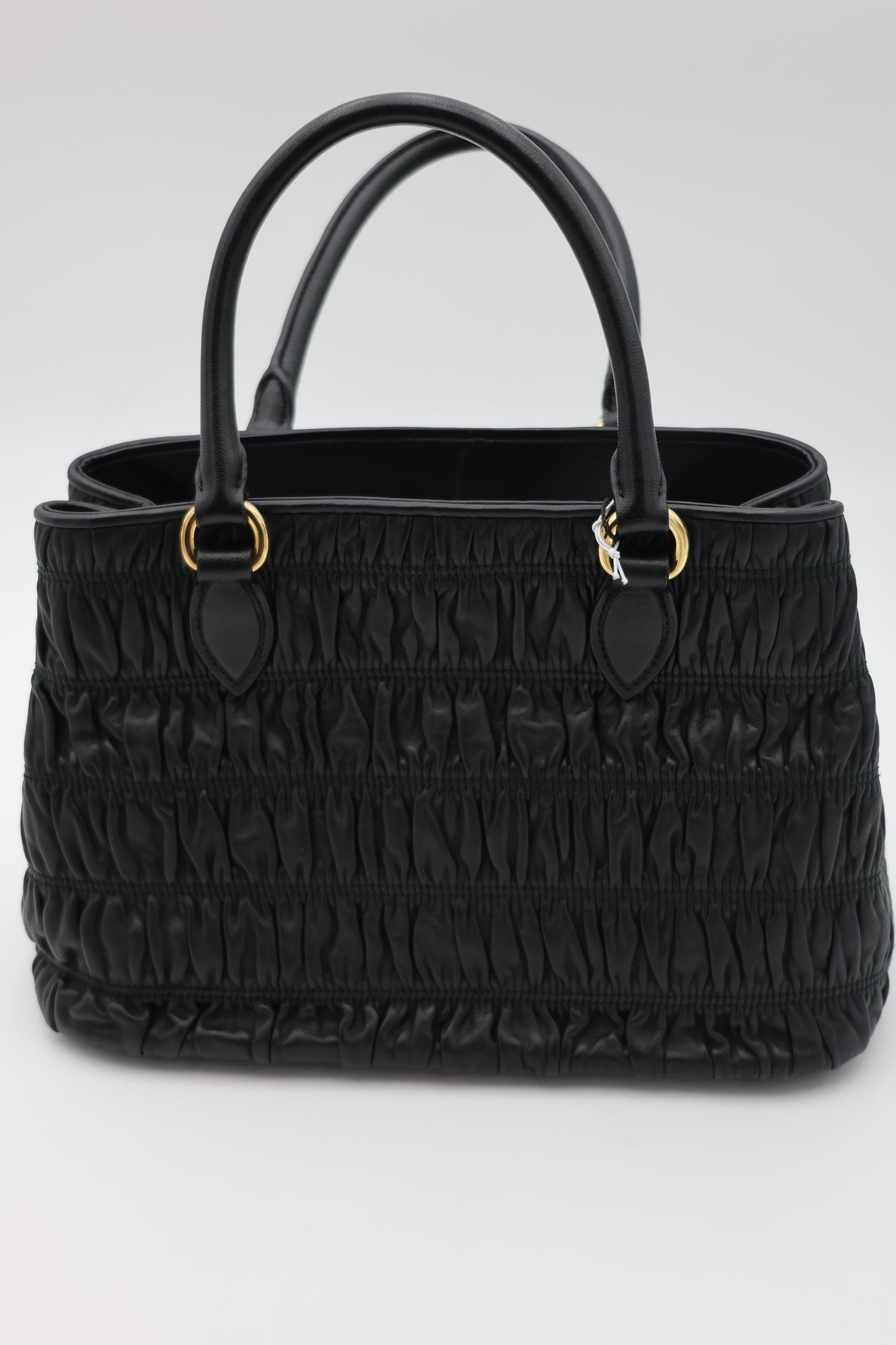 Prada Tessuto Nappa Leather Gaufre Small Tote Black