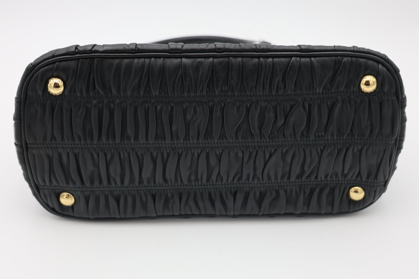 Prada Tessuto Nappa Leather Gaufre Small Tote Black