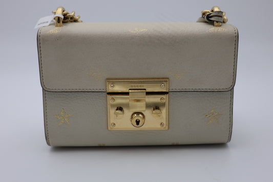 Gucci Padlock Bee Leather Shoulder Bag