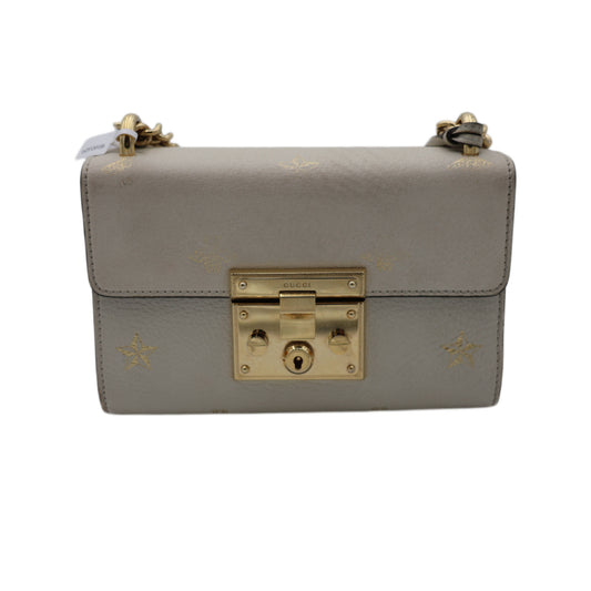 Gucci Padlock Bee Leather Shoulder Bag
