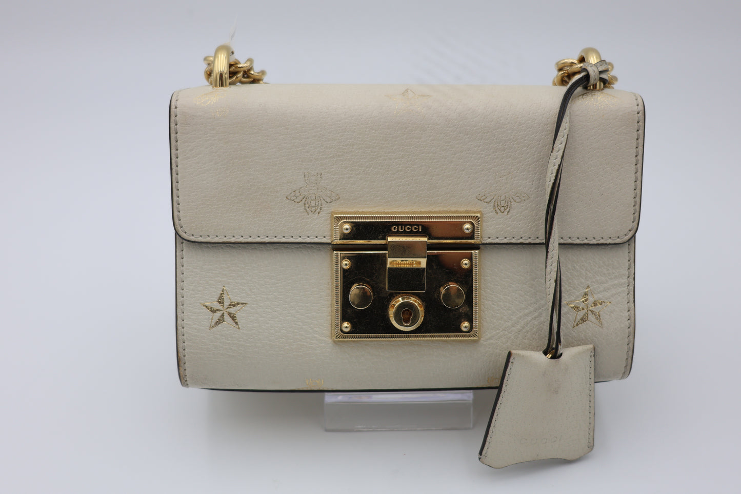 Gucci Padlock Bee Leather Shoulder Bag
