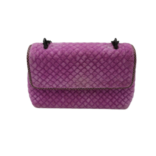 Bottega Veneta Ayers-Trimmed Velvet Baby Olimpia Bag