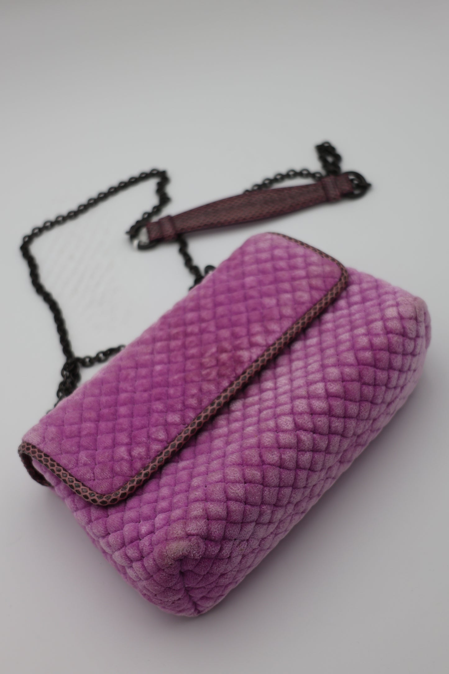 Bottega Veneta Ayers-Trimmed Velvet Baby Olimpia Bag