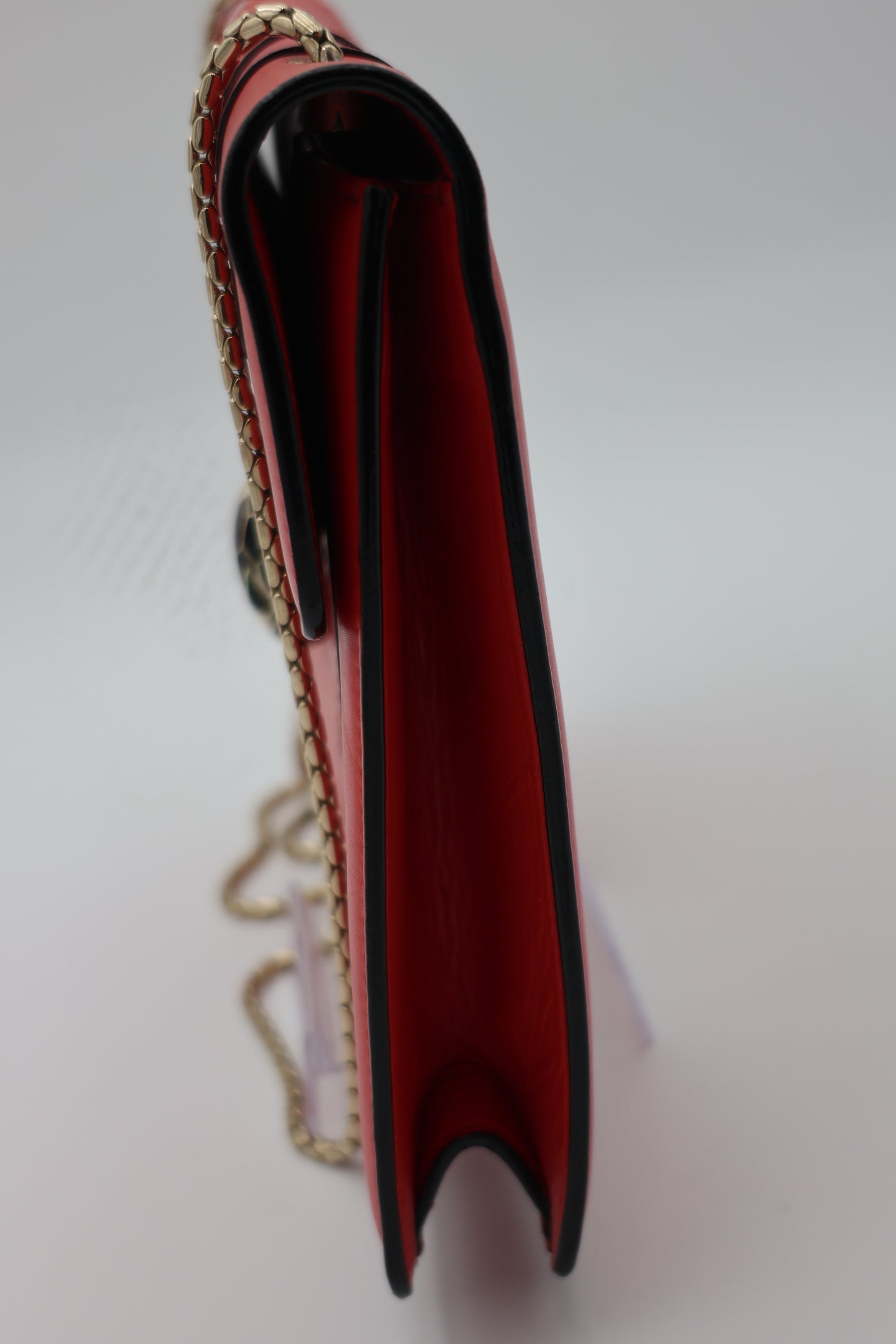 Bvlgari Serpenti Forever Medium Square Shoulder Bag Calf Leather in Coral