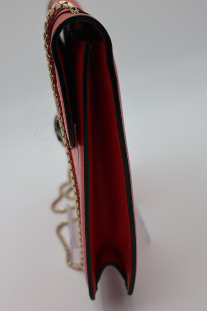 Bvlgari Serpenti Forever Medium Square Shoulder Bag Calf Leather in Coral