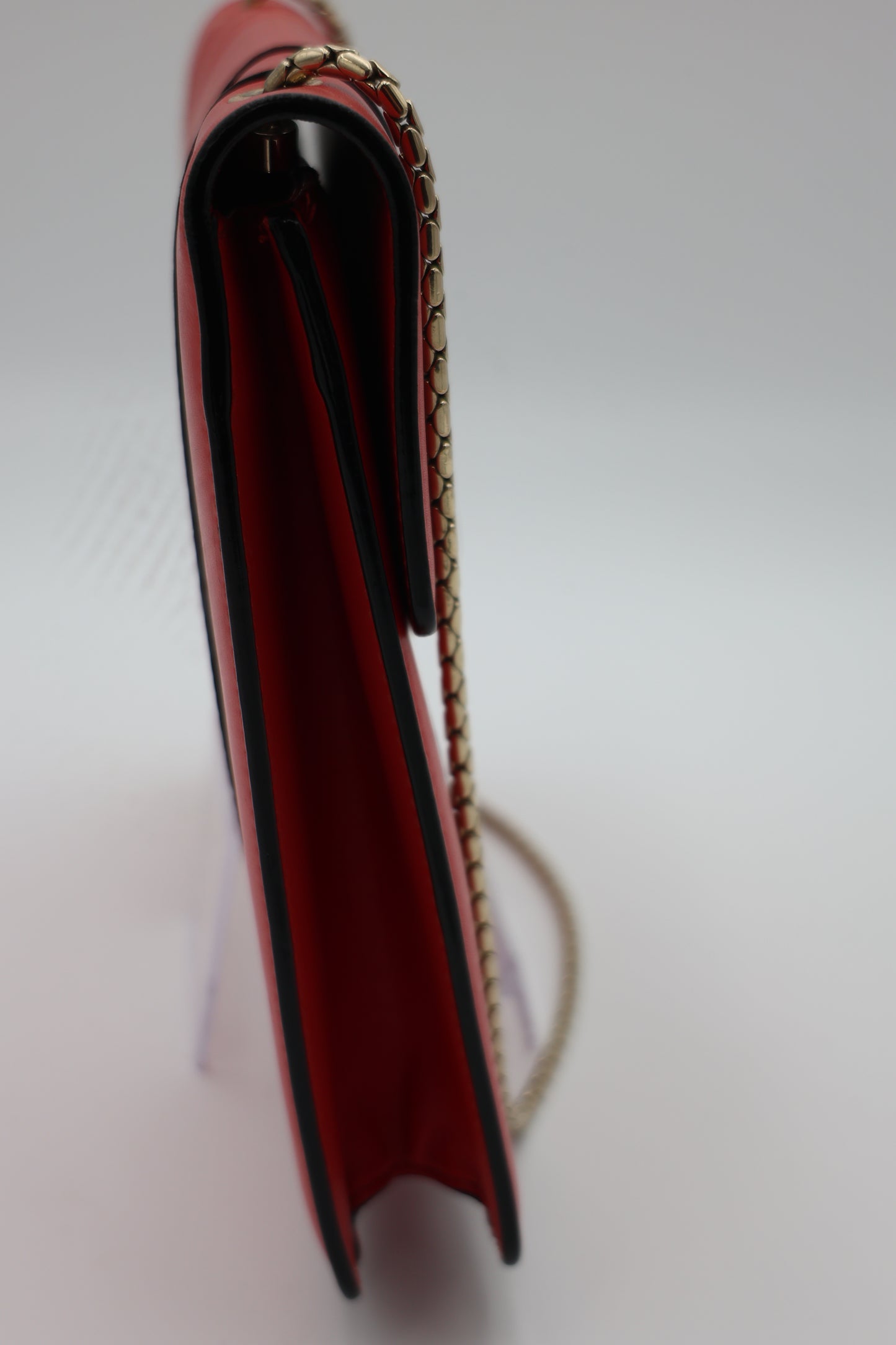 Bvlgari Serpenti Forever Medium Square Shoulder Bag Calf Leather in Coral