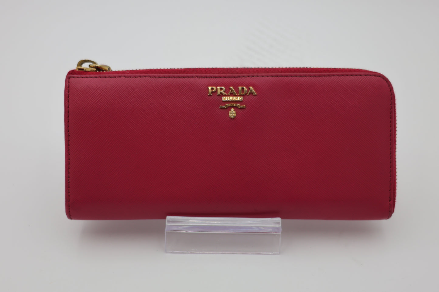 Prada Large Saffiano Leather Wallet Fiery Red