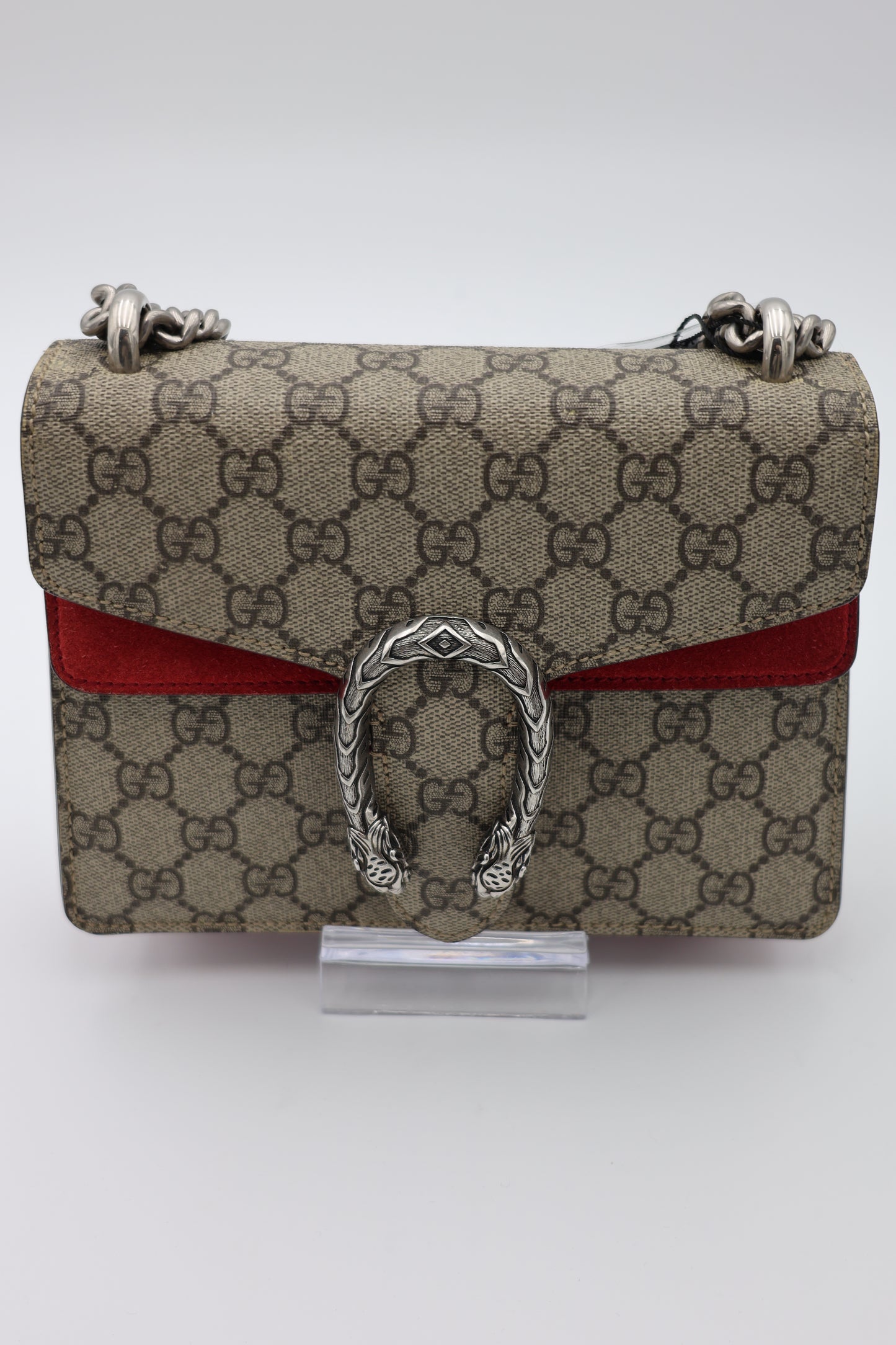 Gucci GG Supreme Mini Dionysus Shoulder Bag in Hibiscus Red