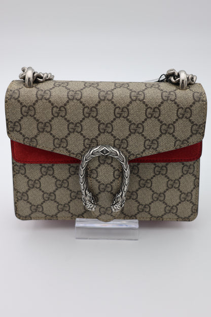 Gucci GG Supreme Mini Dionysus Shoulder Bag in Hibiscus Red