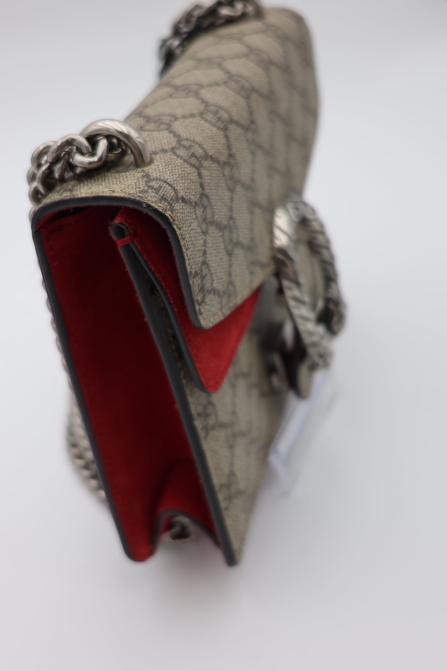 Gucci GG Supreme Mini Dionysus Shoulder Bag in Hibiscus Red