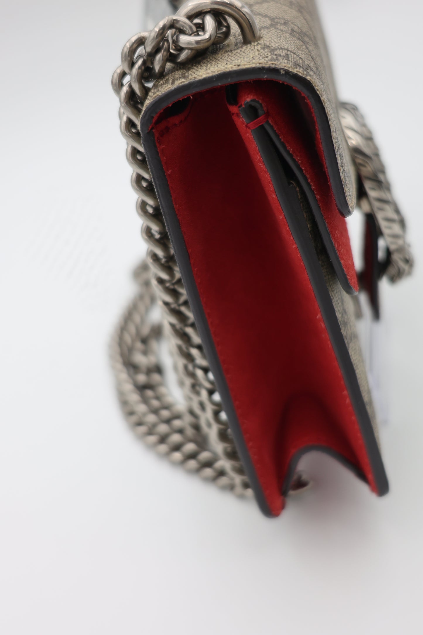 Gucci GG Supreme Mini Dionysus Shoulder Bag in Hibiscus Red