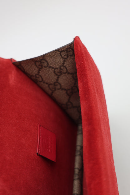 Gucci GG Supreme Mini Dionysus Shoulder Bag in Hibiscus Red