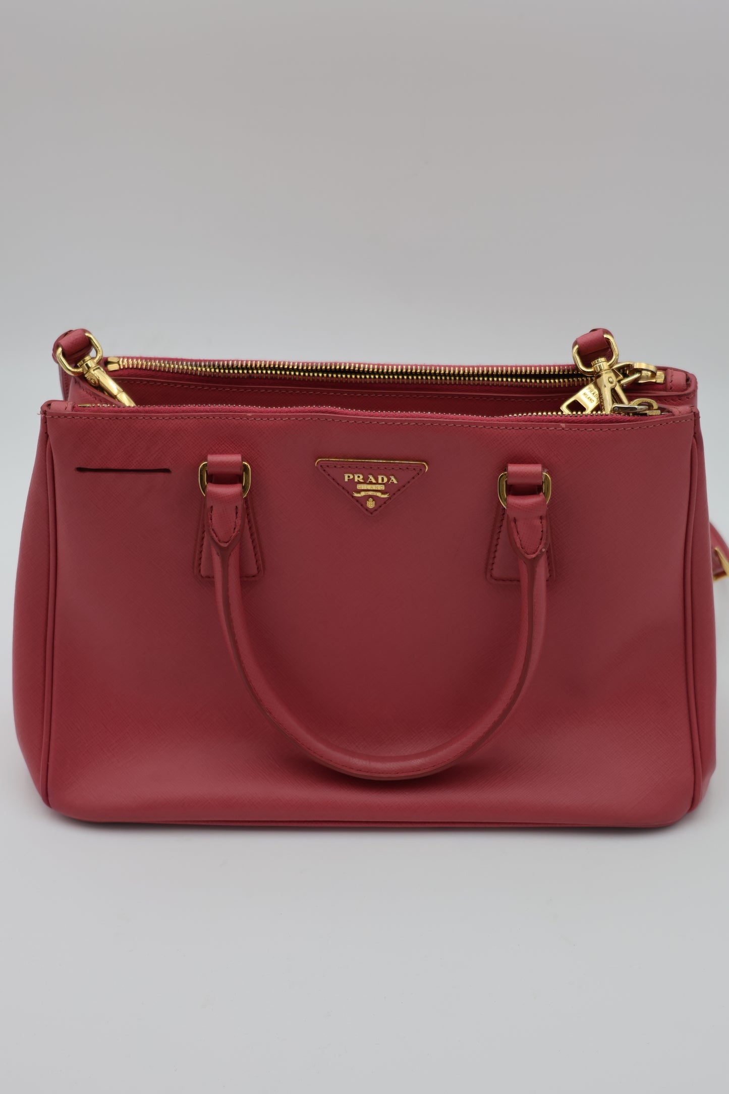 Prada Galleria Saffiano Leather Bag Fuoco Large