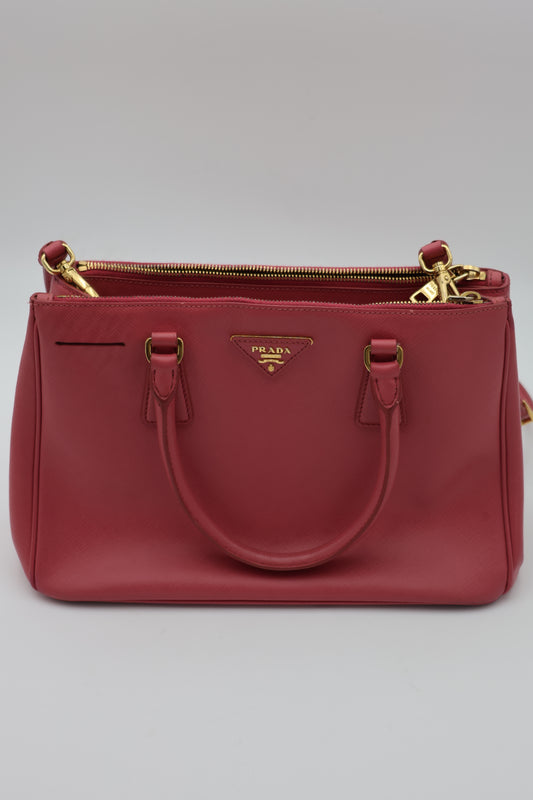 Prada Galleria Saffiano Leather Bag Fuoco Large