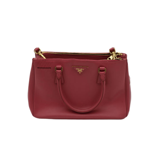 Prada Galleria Saffiano Leather Bag Fuoco Large