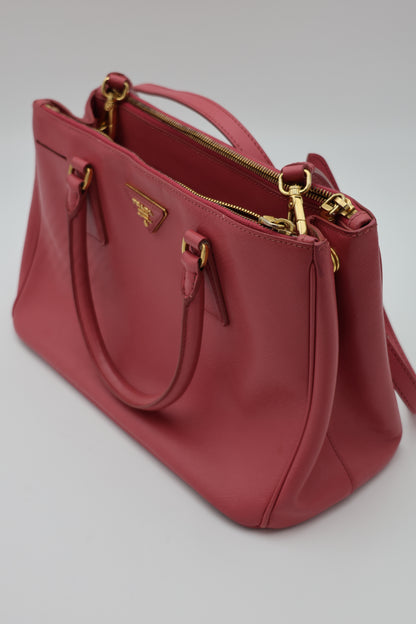 Prada Galleria Saffiano Leather Bag Fuoco Large