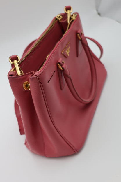 Prada Galleria Saffiano Leather Bag Fuoco Large