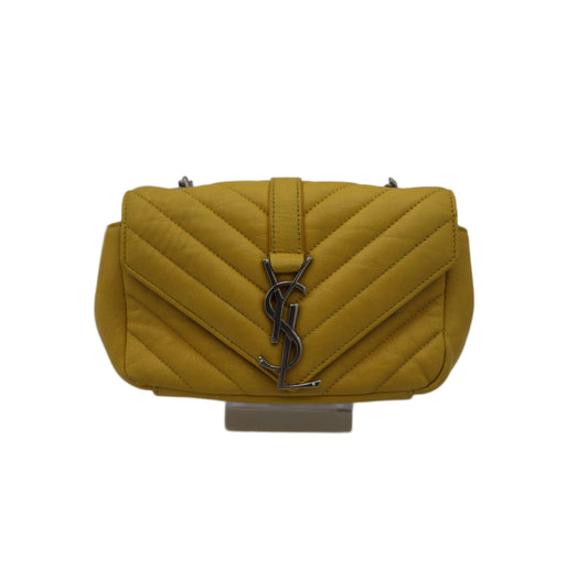 Yves Saint Laurent Classic Baby Monogram Chain Bag Chevron Leather