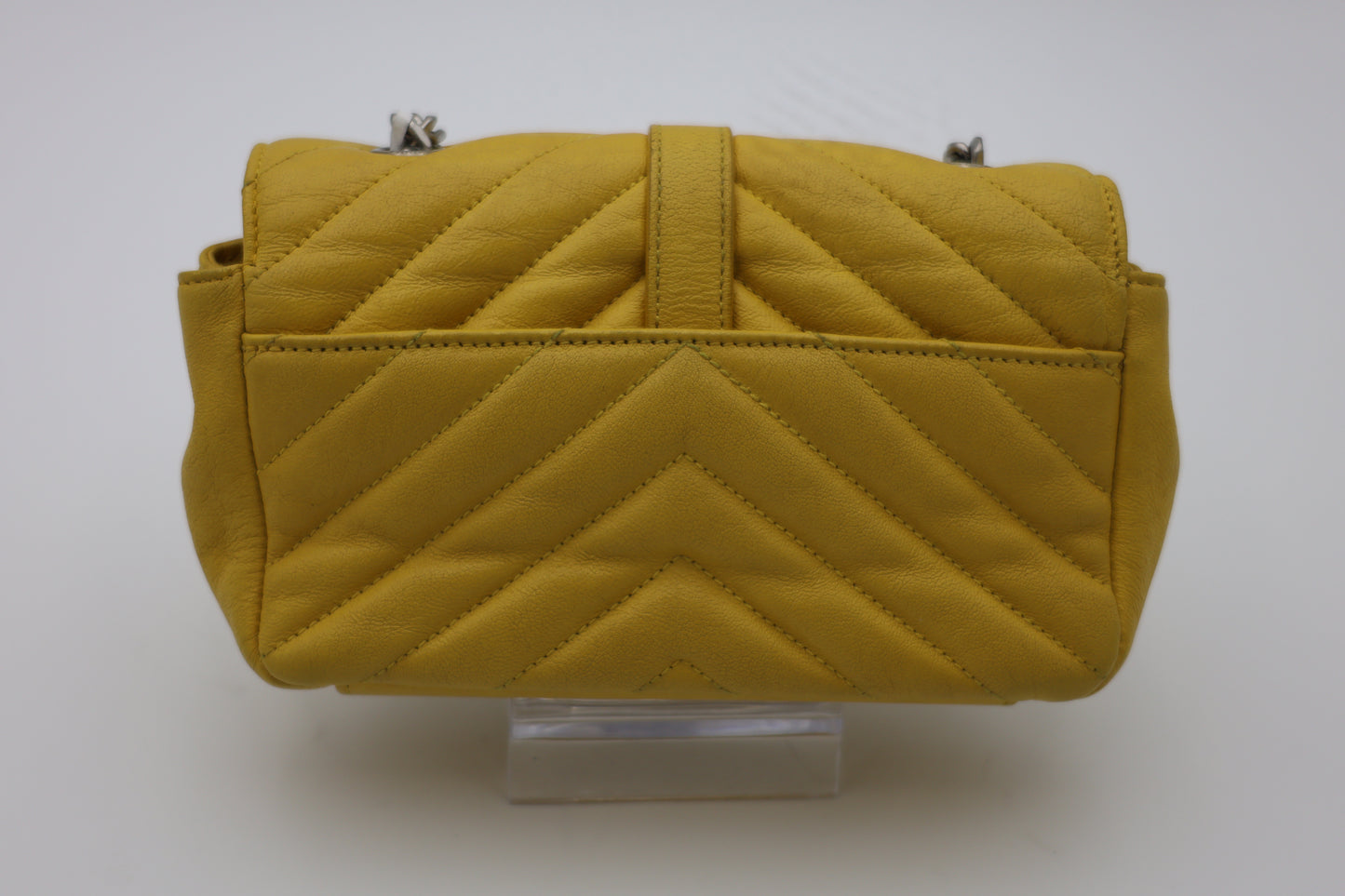 Yves Saint Laurent Classic Baby Monogram Chain Bag Chevron Leather