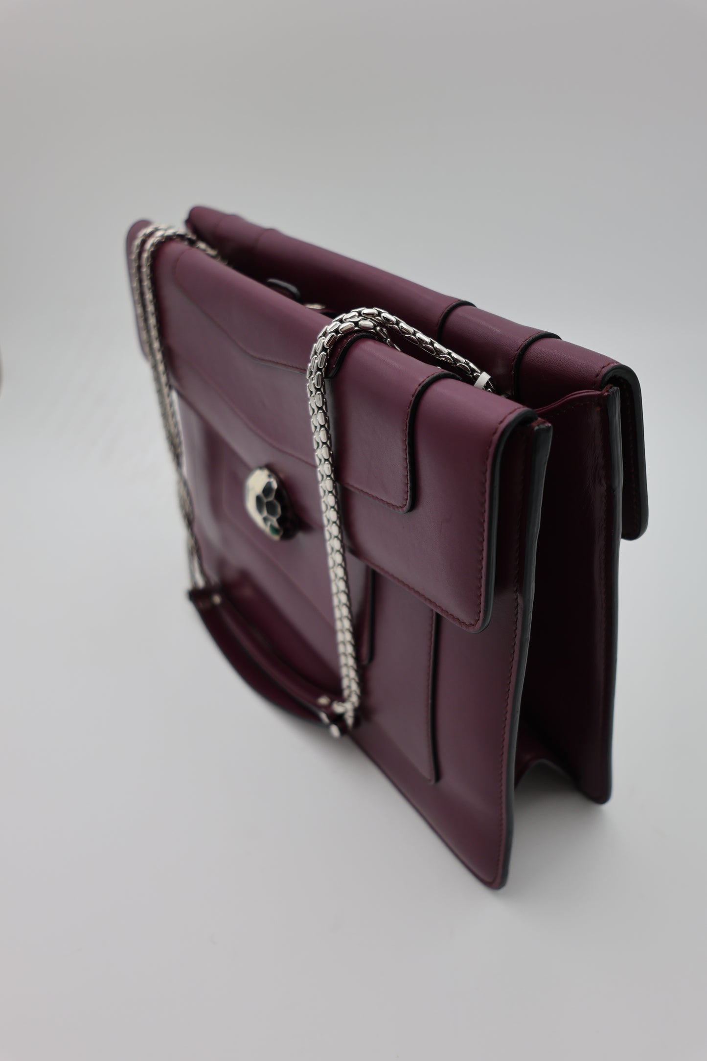 Bvlgari Serpenti Forever Large Shoulder Bag Calf Leather in Aubergine