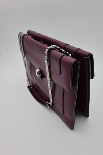 Bvlgari Serpenti Forever Large Shoulder Bag Calf Leather in Aubergine
