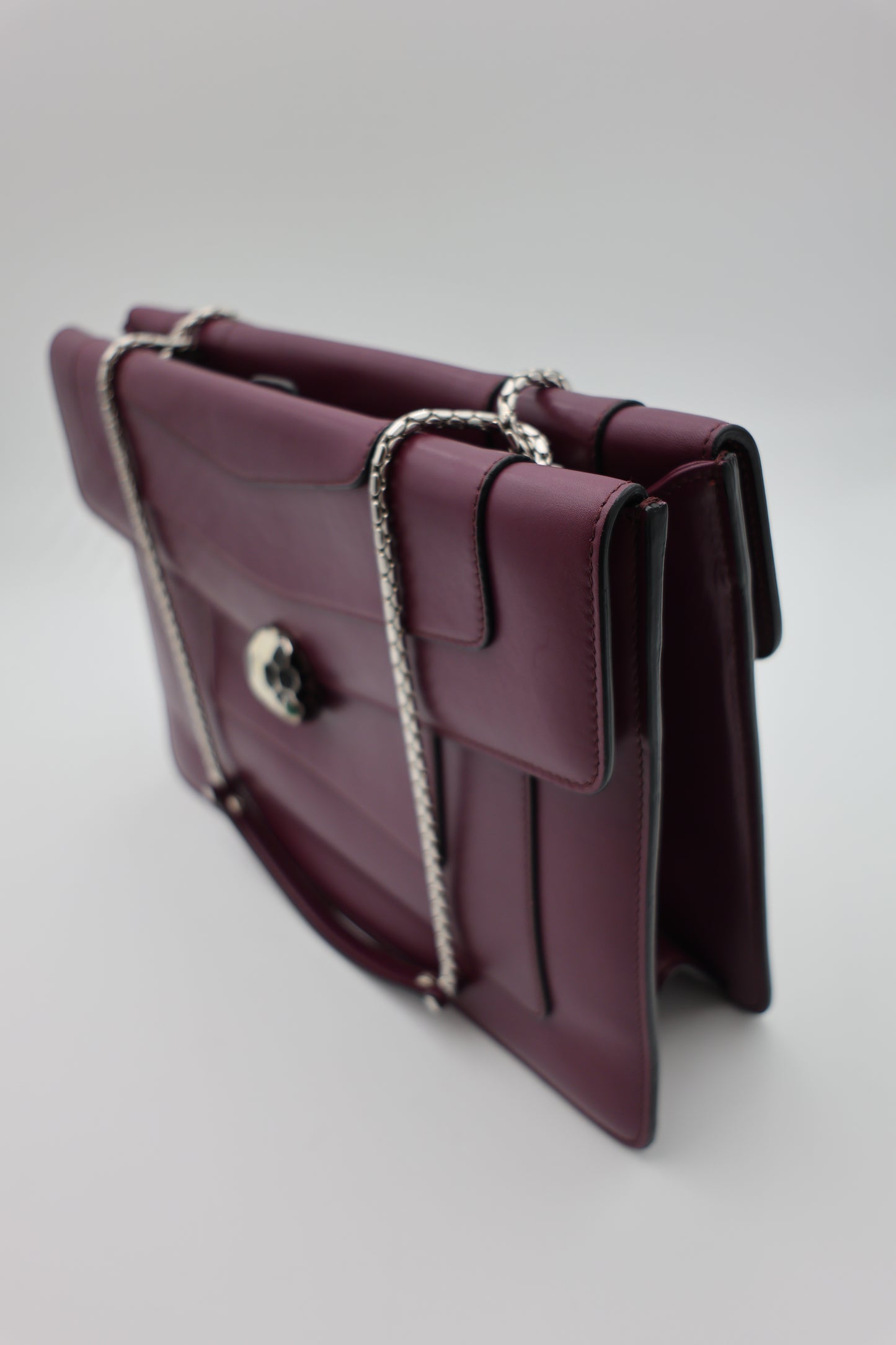 Bvlgari Serpenti Forever Large Shoulder Bag Calf Leather in Aubergine