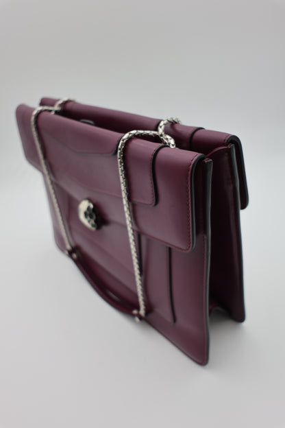 Bvlgari Serpenti Forever Large Shoulder Bag Calf Leather in Aubergine