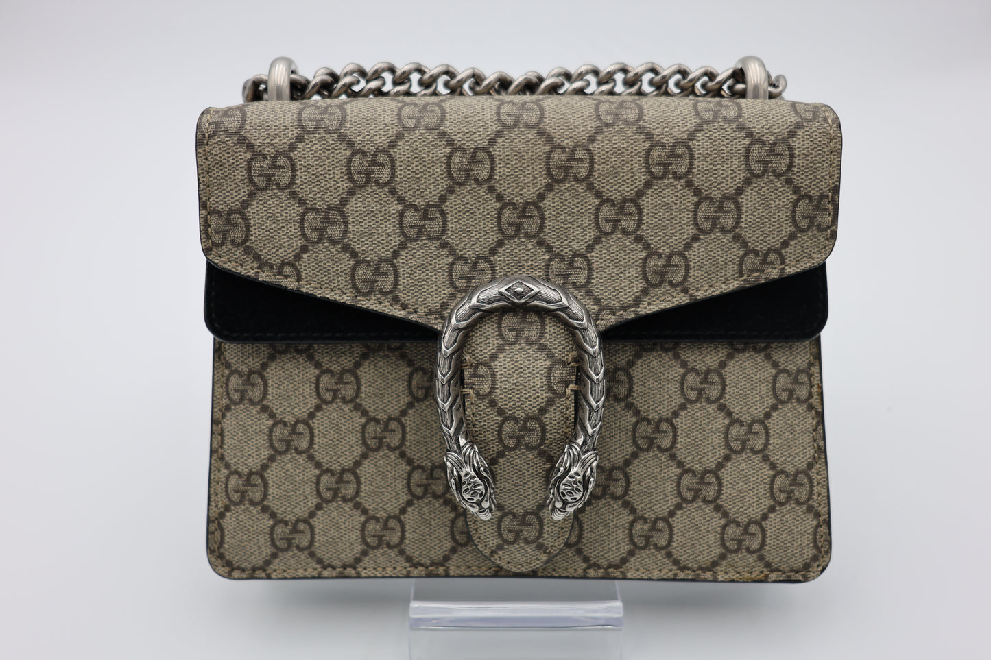 Gucci Mini Dionysus Shoulder Bag Ebony Black GG Supreme