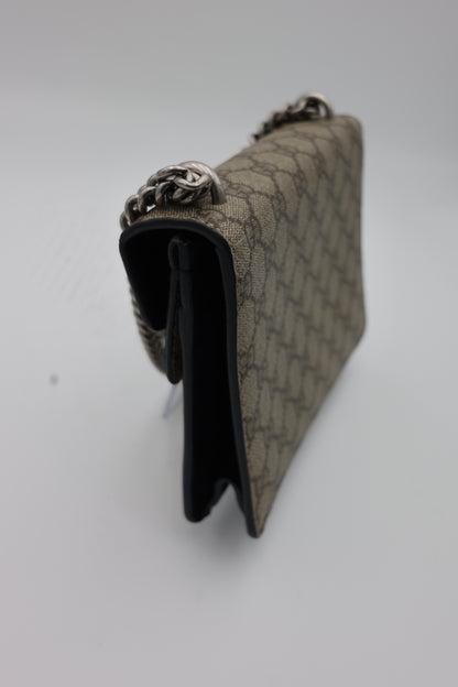 Gucci Mini Dionysus Shoulder Bag Ebony Black GG Supreme