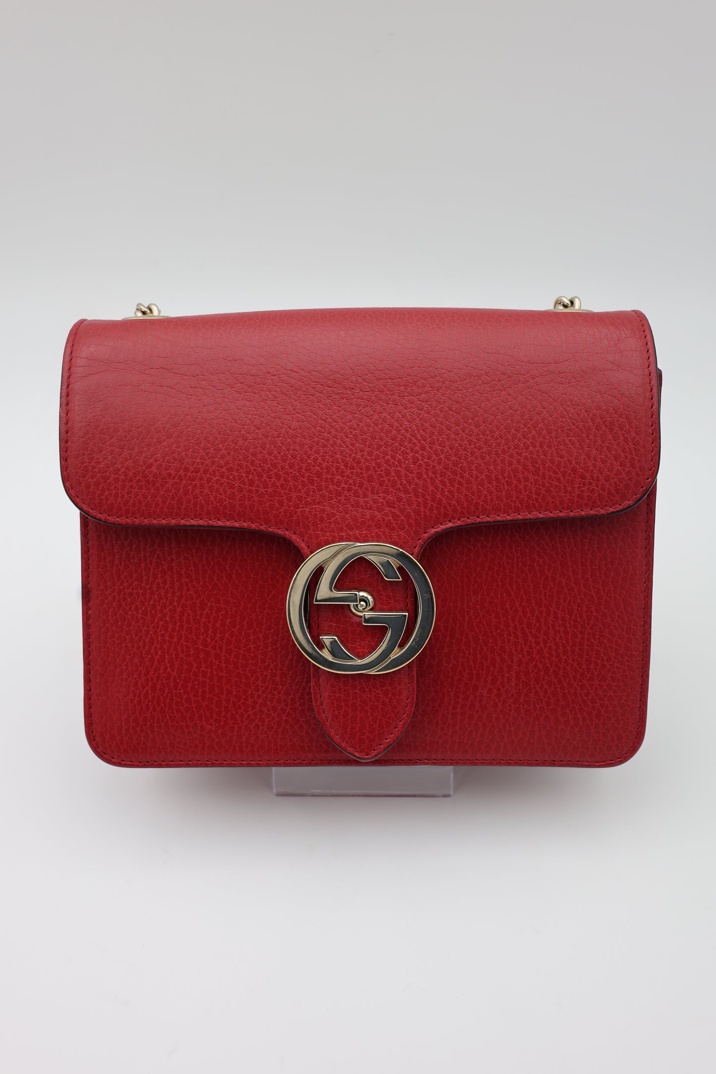 Gucci Interlocking G Small Shoulder Bag Red