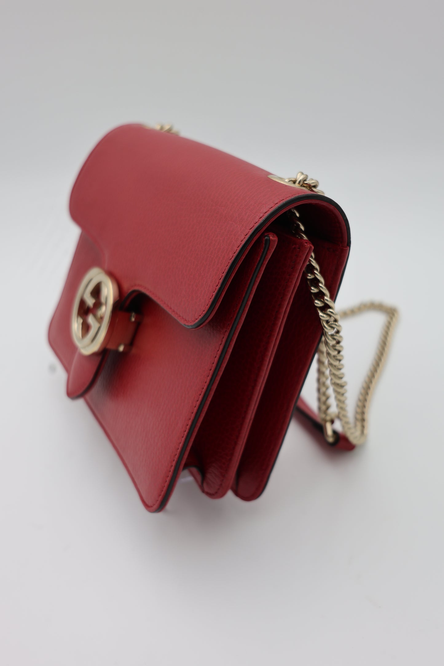 Gucci Interlocking G Small Shoulder Bag Red
