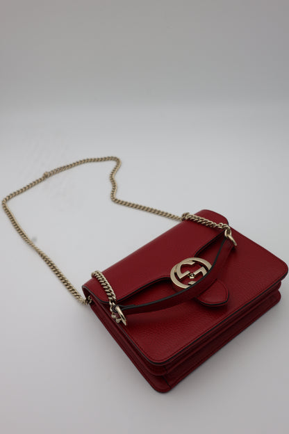 Gucci Interlocking G Small Shoulder Bag Red