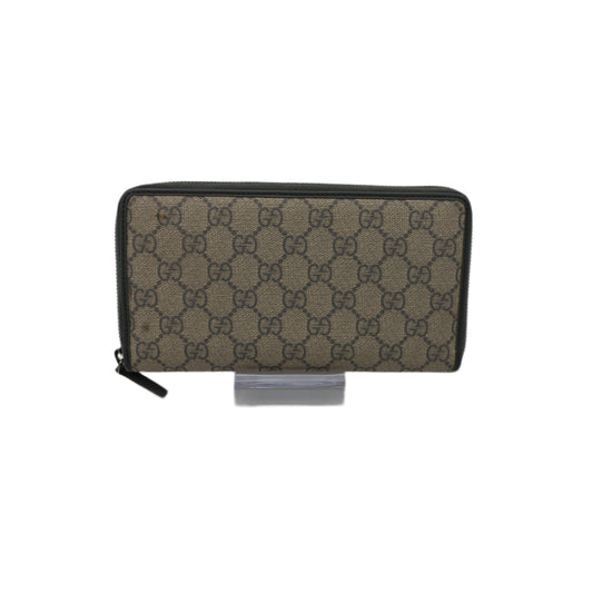 Gucci GG Supreme Zip Around Wallet Gray Accent