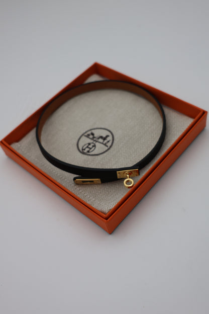 Hermès Mini Kelly Choker Swift Calfskin Noir Gold