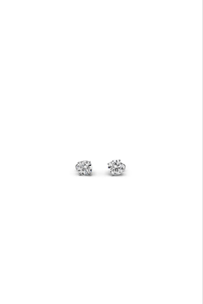 Round Brilliant 2-Carat Diamond Stud Earrings in 14k Gold