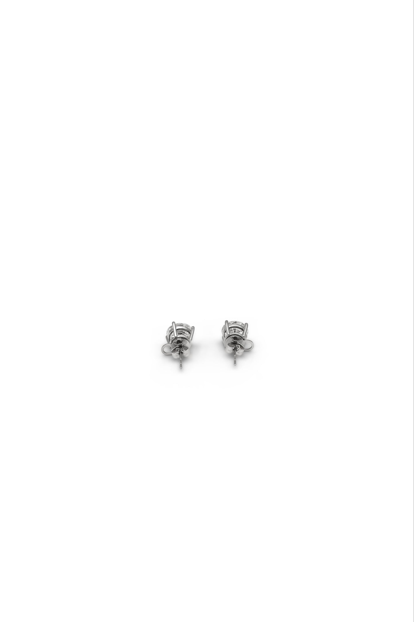 Round Brilliant 2-Carat Diamond Stud Earrings in 14k Gold