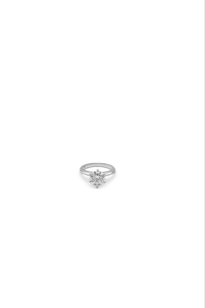 Round Brilliant Lab-Grown Diamond Ring in 14k White Gold