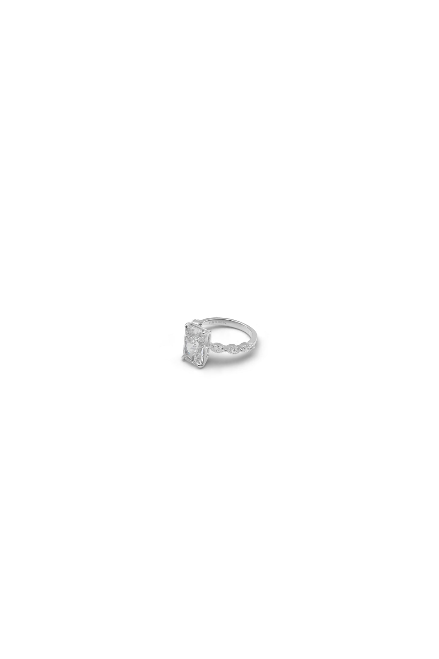 Radiant Cut Diamond Ring in 14k White Gold