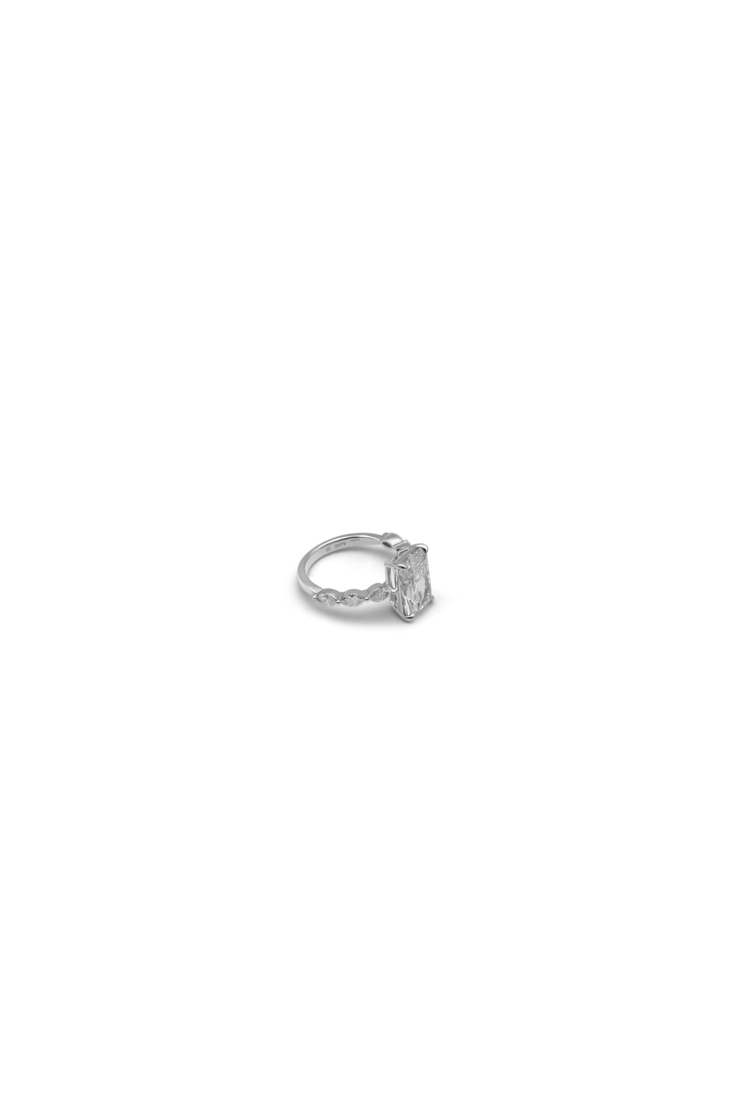 Radiant Cut Diamond Ring in 14k White Gold