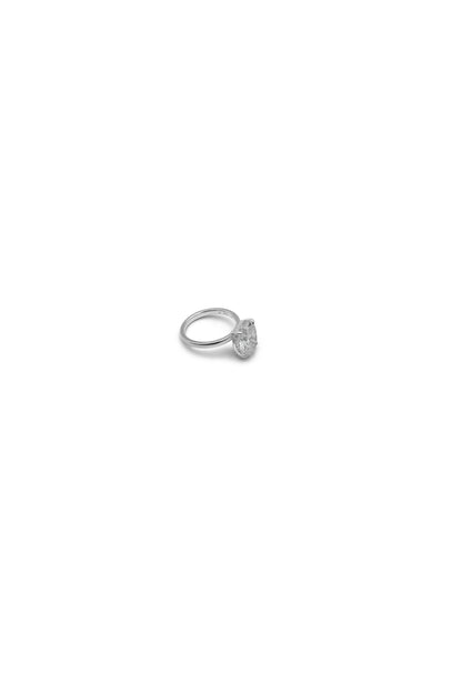 Oval Cut Diamond Ring in 14k White Gold