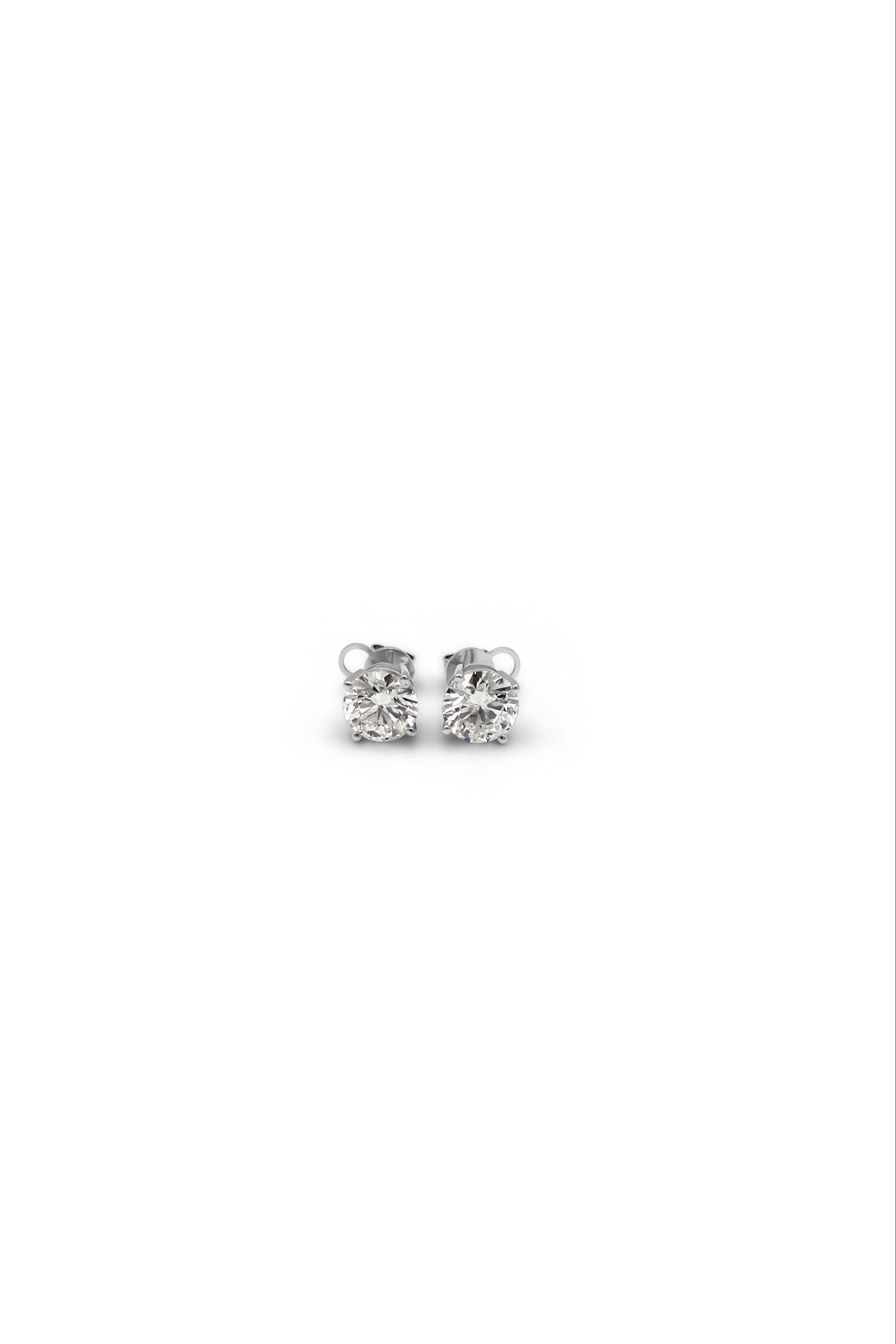 Round Brilliant 6-Carat Diamond Stud Earrings in 14k Gold