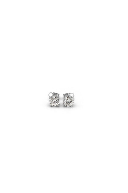 Round Brilliant 6-Carat Diamond Stud Earrings in 14k Gold