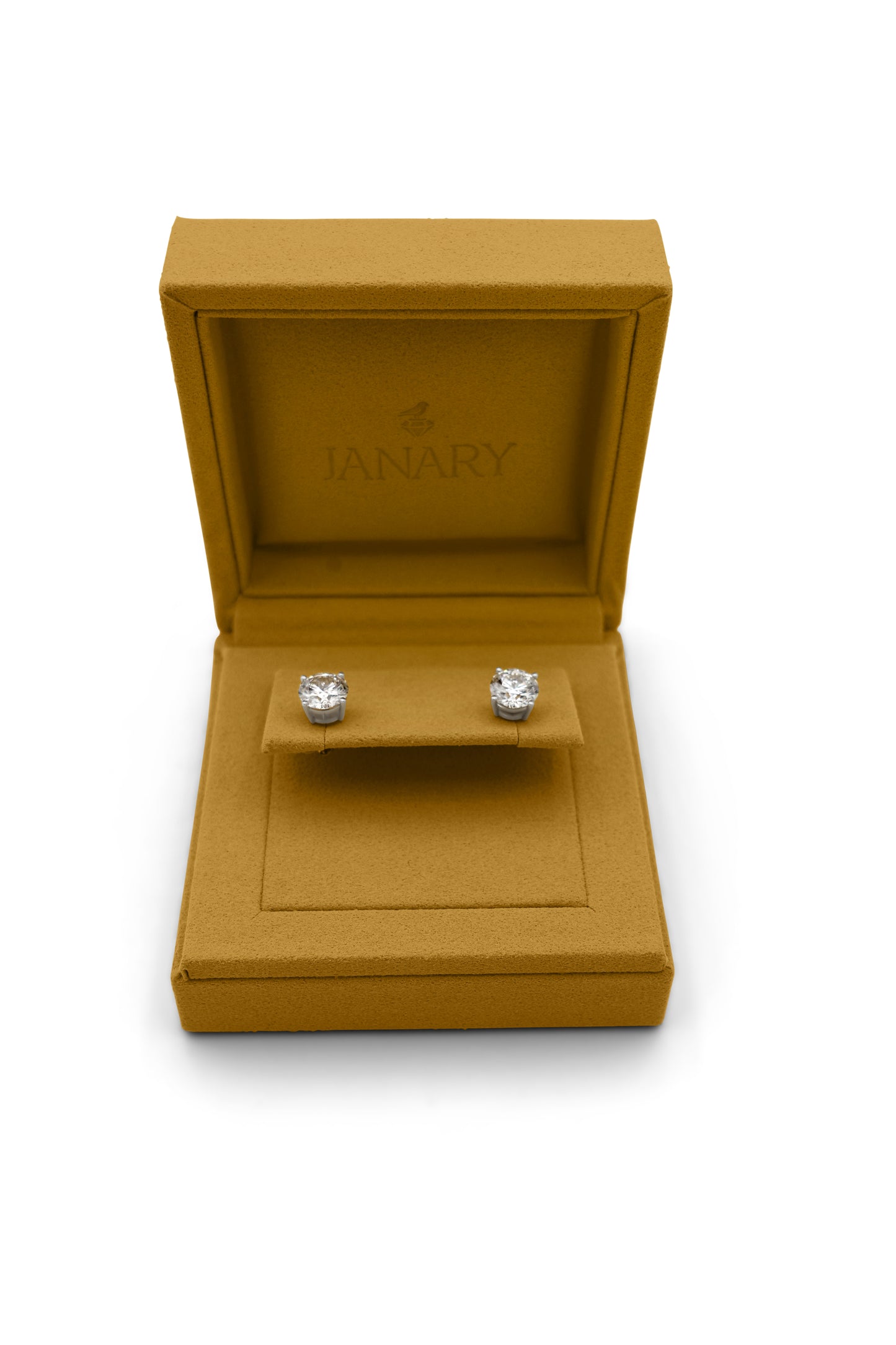 Round Brilliant 6-Carat Diamond Stud Earrings in 14k Gold