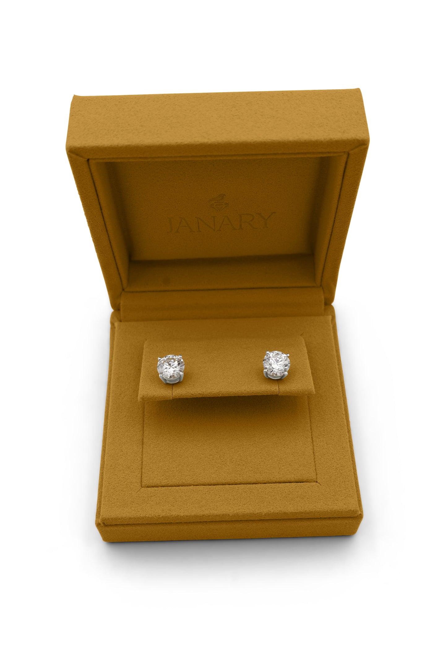 Round Brilliant 6-Carat Diamond Stud Earrings in 14k Gold