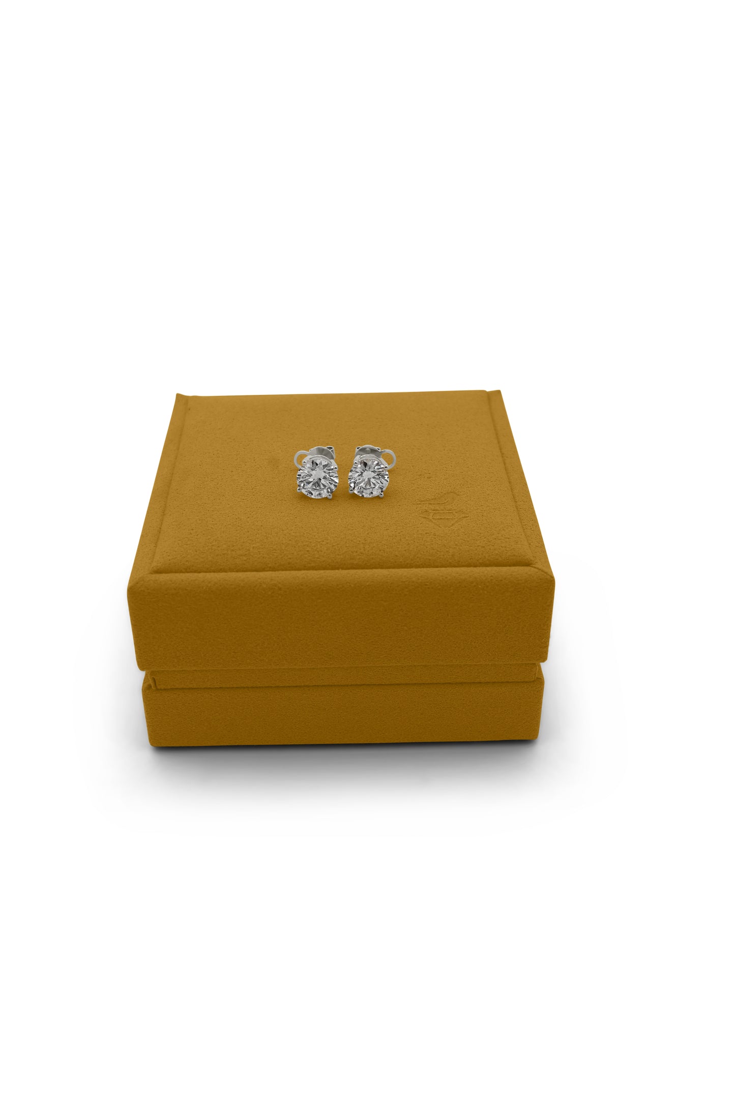 Round Brilliant 6-Carat Diamond Stud Earrings in 14k Gold