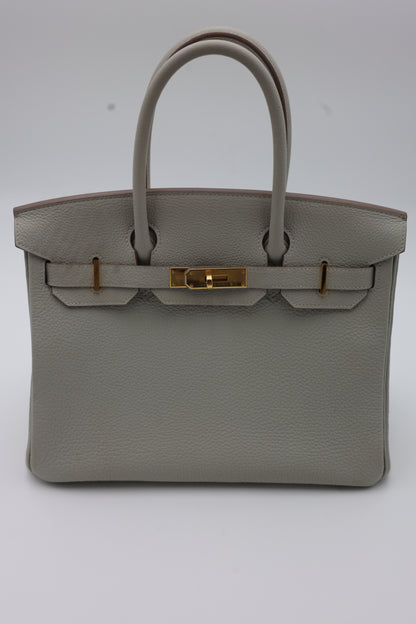 Hermès Birkin 30 in Gris Perle Togo with Gold Hardware