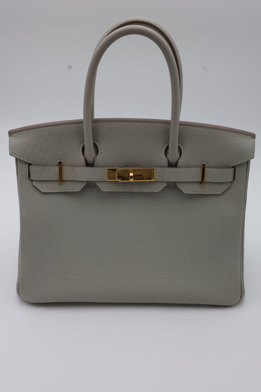 Hermès Birkin 30 in Gris Perle Togo with Gold Hardware