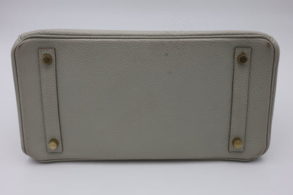 Hermès Birkin 30 in Gris Perle Togo with Gold Hardware