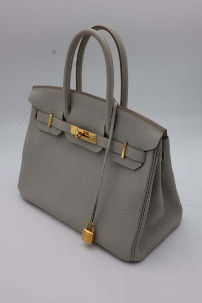 Hermès Birkin 30 in Gris Perle Togo with Gold Hardware
