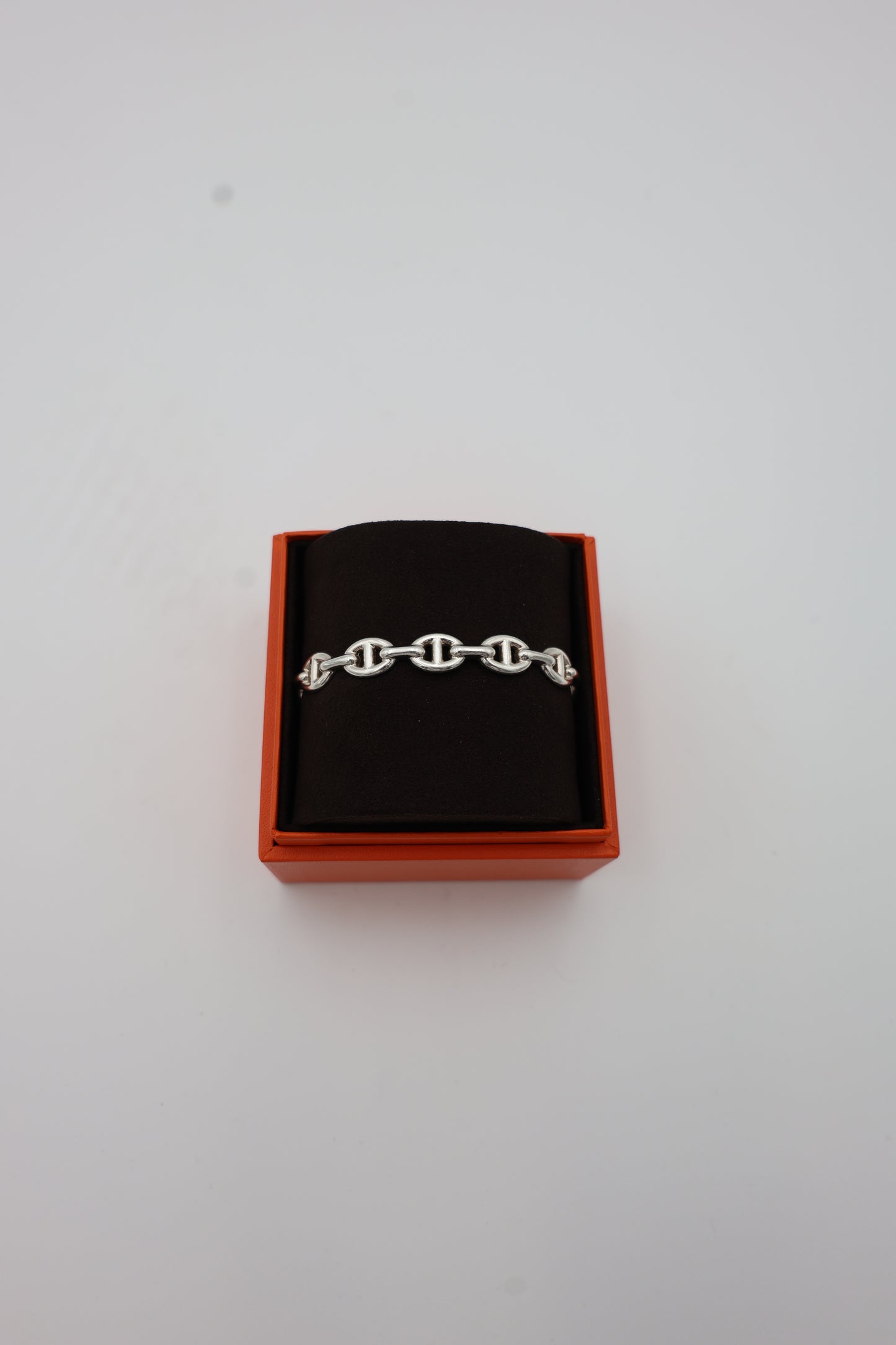 Hermès Chaîne d'Ancre Enchaînée Bracelet MM in Sterling Silver Size SH